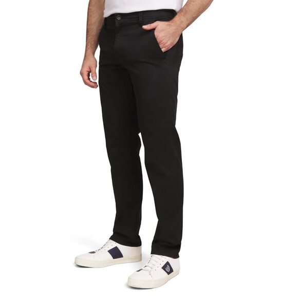 Chaps Men's & Big Men's Flannel Lined Chino Flat Front Pant, Size 38x32, Black - Picture 3 of 5